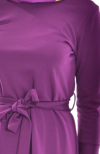 Dress with Belt 4013-06 Purple 4013-06