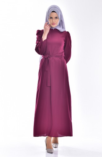 Kleid mit Gürtel 0032-05 Zwetschge 0032-05