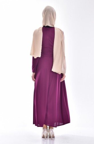 Plum Hijab Dress 6133-06