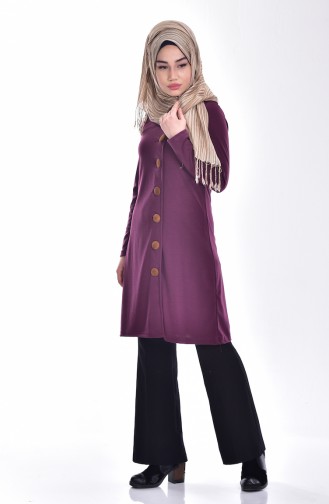 Buttoned Tunic 0653-03 Maroon 0653-03