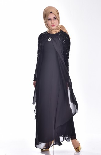 Schwarz Hijab-Abendkleider 52651-01