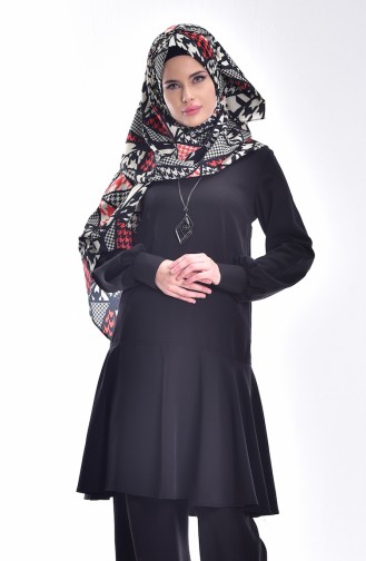 Tunic with Necklace 4033-05 Black 4033-05