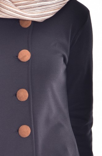 Buttoned Tunic 0653-01 Black 0653-01