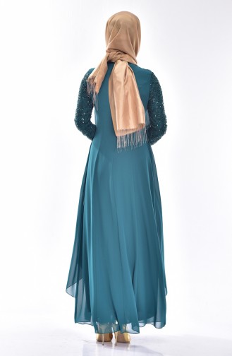 Green Hijab Evening Dress 52651-04