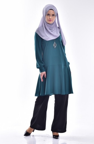 Tunic with Necklace 4033-04 Jade Green 4033-04