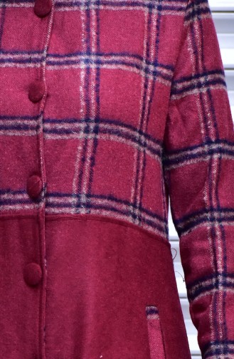 Buttoned Coat 1107C-04 Claret Red 1107C-04