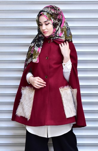 Claret red Poncho 4593-03