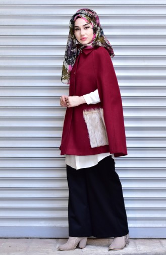 Claret red Poncho 4593-03