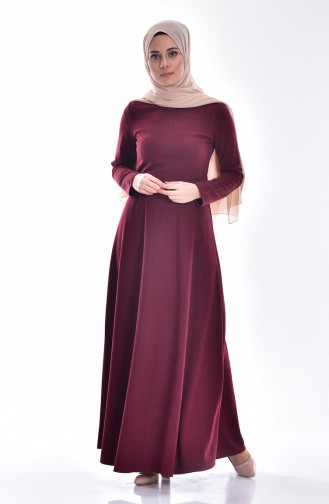 Dress with Belt 4028-02 Claret Red 4028-02