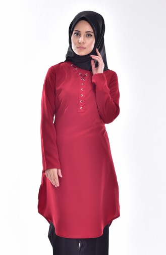 Belted Tunic 4032-04 Claret Red 4032-04