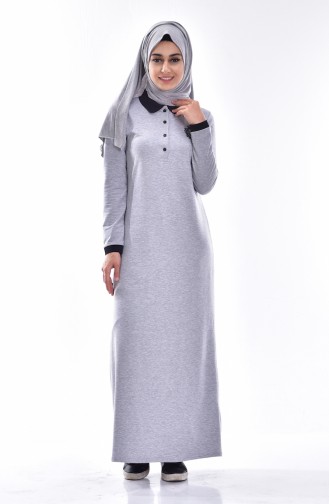 Gray Hijab Dress 2856-16