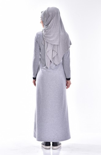 Gray Hijab Dress 2856-16