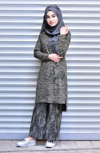 Ensemble Deux Pieces Tunique Pantalon 1083-02 Khaki 1083-02