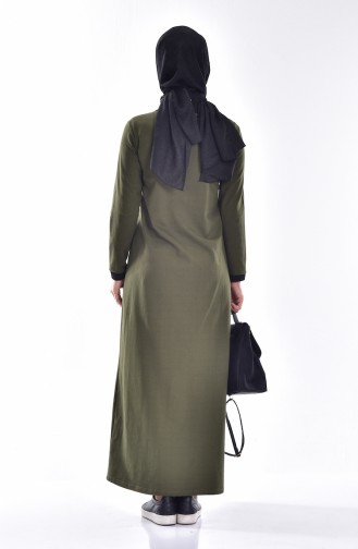 Khaki Hijab Dress 2856-05