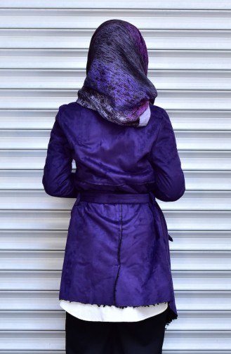 Jacket with Belt 4456-03 Purple 4456-03