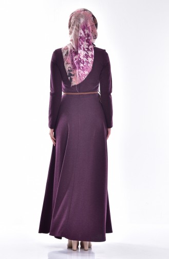 Dress with Belt 4028-05 Purple 4028-05