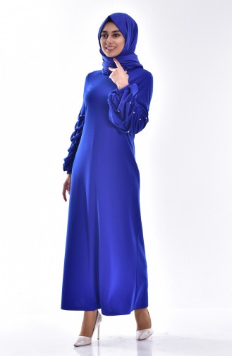 Saxe Hijab Dress 3225-05