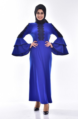 Saxe Hijab Dress 3261-05
