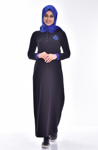 Black Hijab Dress 2856-04