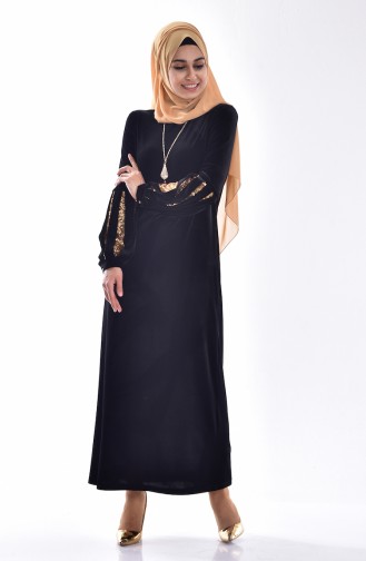 Black Hijab Dress 3247-01