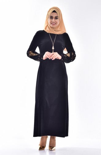 Black Hijab Dress 3247-01