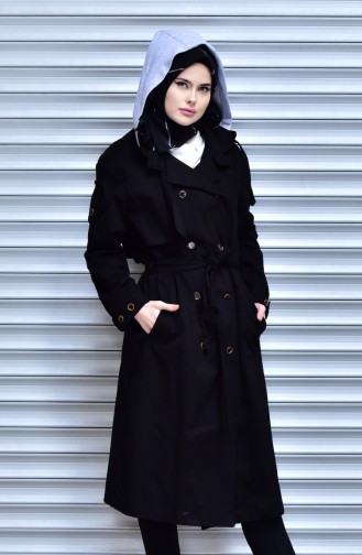 Black Trench Coats Models 4530-01
