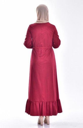 Claret Red Hijab Dress 3091-04