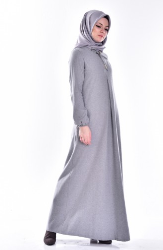 Light Gray Hijab Dress 1400-04