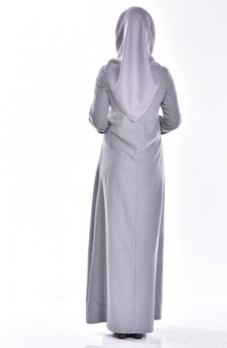 Light Gray Hijab Dress 1400-04