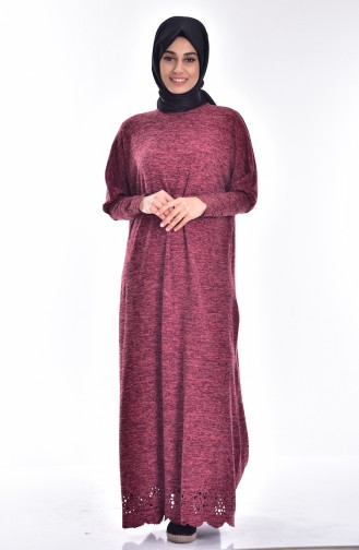 Claret Red Hijab Dress 1057-03