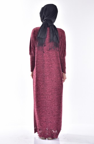 Claret Red Hijab Dress 1057-03