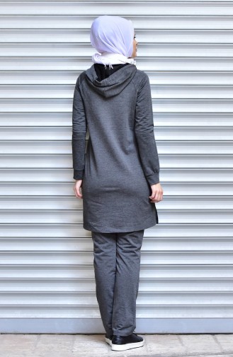 Islamic Sportswear Suit with Zipper 1532-02 Fume 1532-02