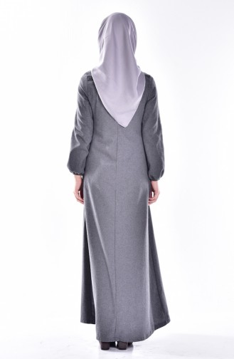Gray Hijab Dress 1400-06