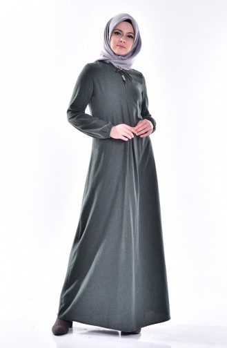Khaki Hijab Dress 1400-02