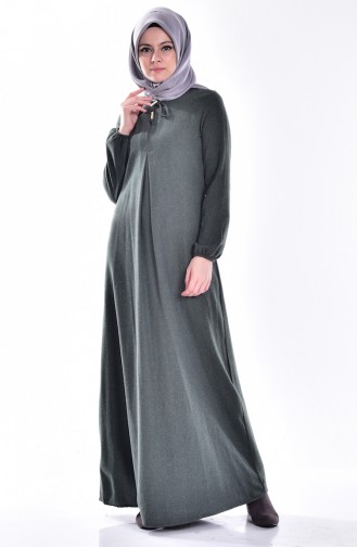 Khaki Hijab Dress 1400-02