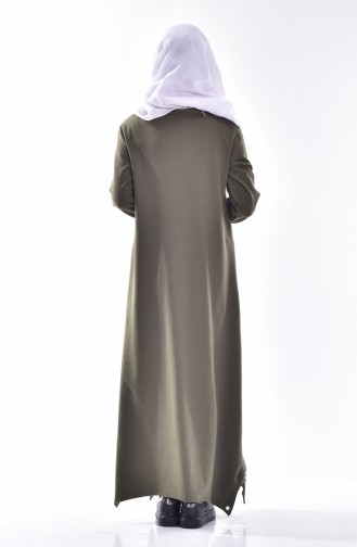 Khaki Hijab Dress 1122-02