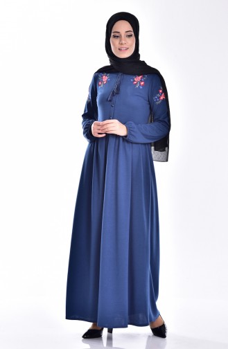 Indigo Hijab Dress 6134-01