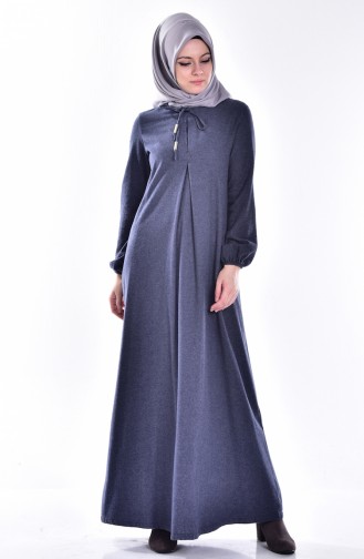 Bağcıklı Elbise 1400-01 Lacivert