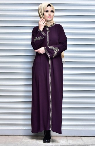 Decorated Abaya 99115-04 Purple 99115-04