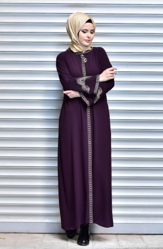 Decorated Abaya 99115-04 Purple 99115-04