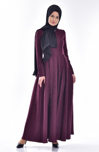Plum Hijab Dress 7157-05
