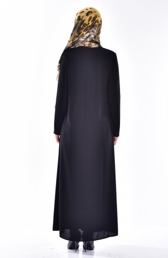 Abaya with Stone Print 0017-01 Black 0017-01