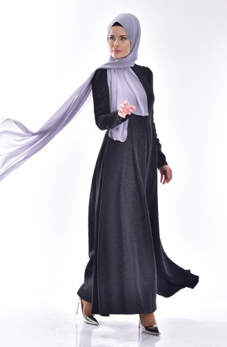Black Hijab Dress 7157-11
