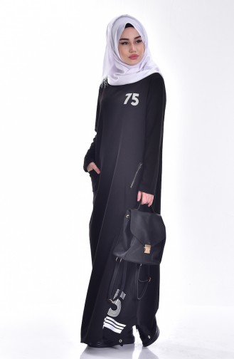 Black Hijab Dress 1122-03