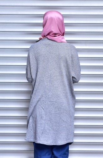 Pull Tricot Manches Chauve-Souris 6575-01 Gris 6575-01