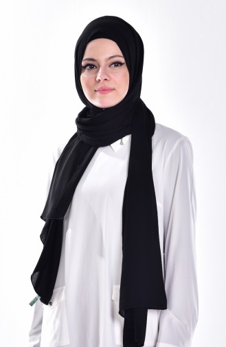 شال كريب 50044-01 لون اسود 01