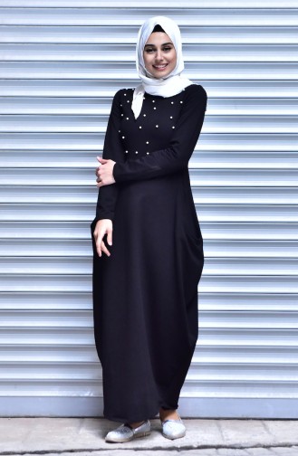 Black Hijab Dress 1141-03