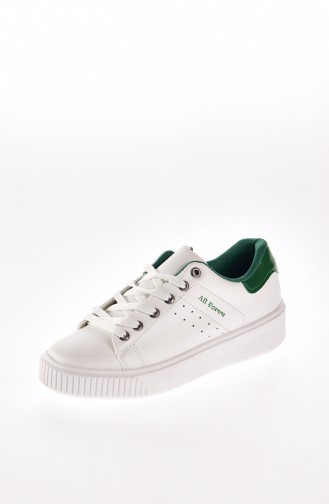 Bayan Spor Ayakkabı 0778-02 Beyaz Yeşil