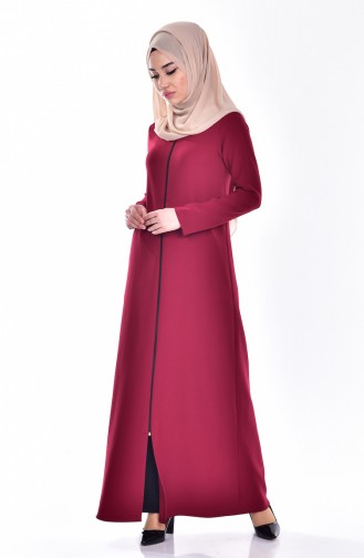 Abaya a Fermeture 1510-01 Bordeaux 1510-01
