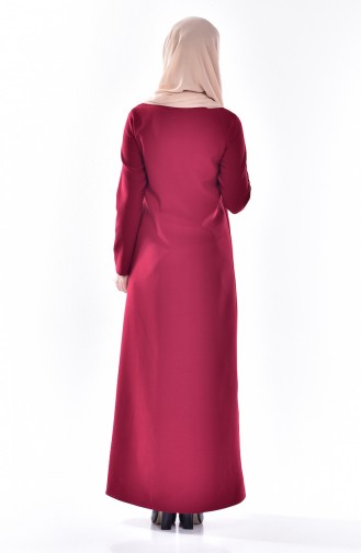 Abaya a Fermeture 1510-01 Bordeaux 1510-01